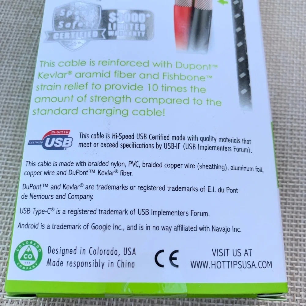 USB Type C Connector Cable 4 Ft Length New in Package
